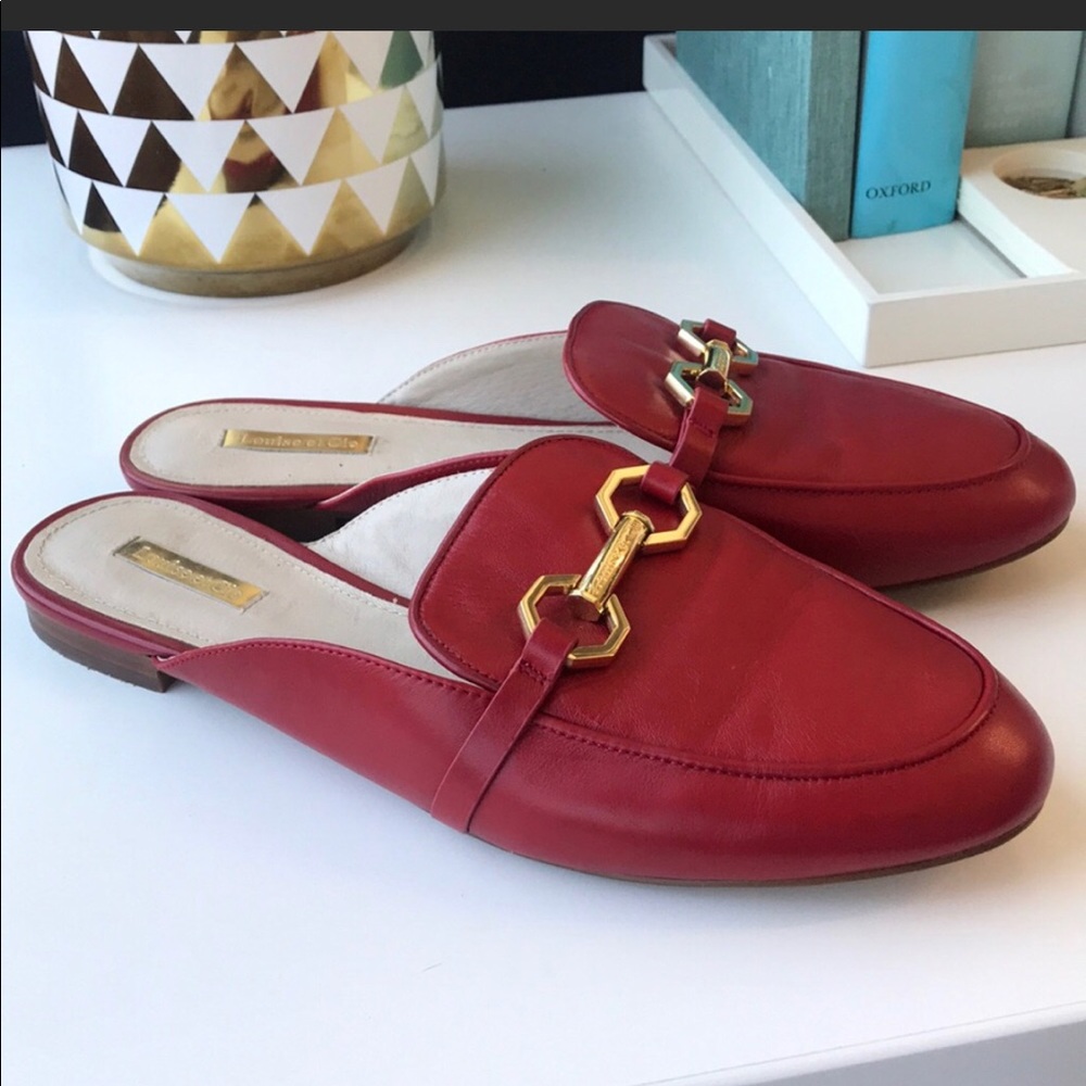 Size 12 Louise et Cie Finay Loafer Mules Lee Rouge